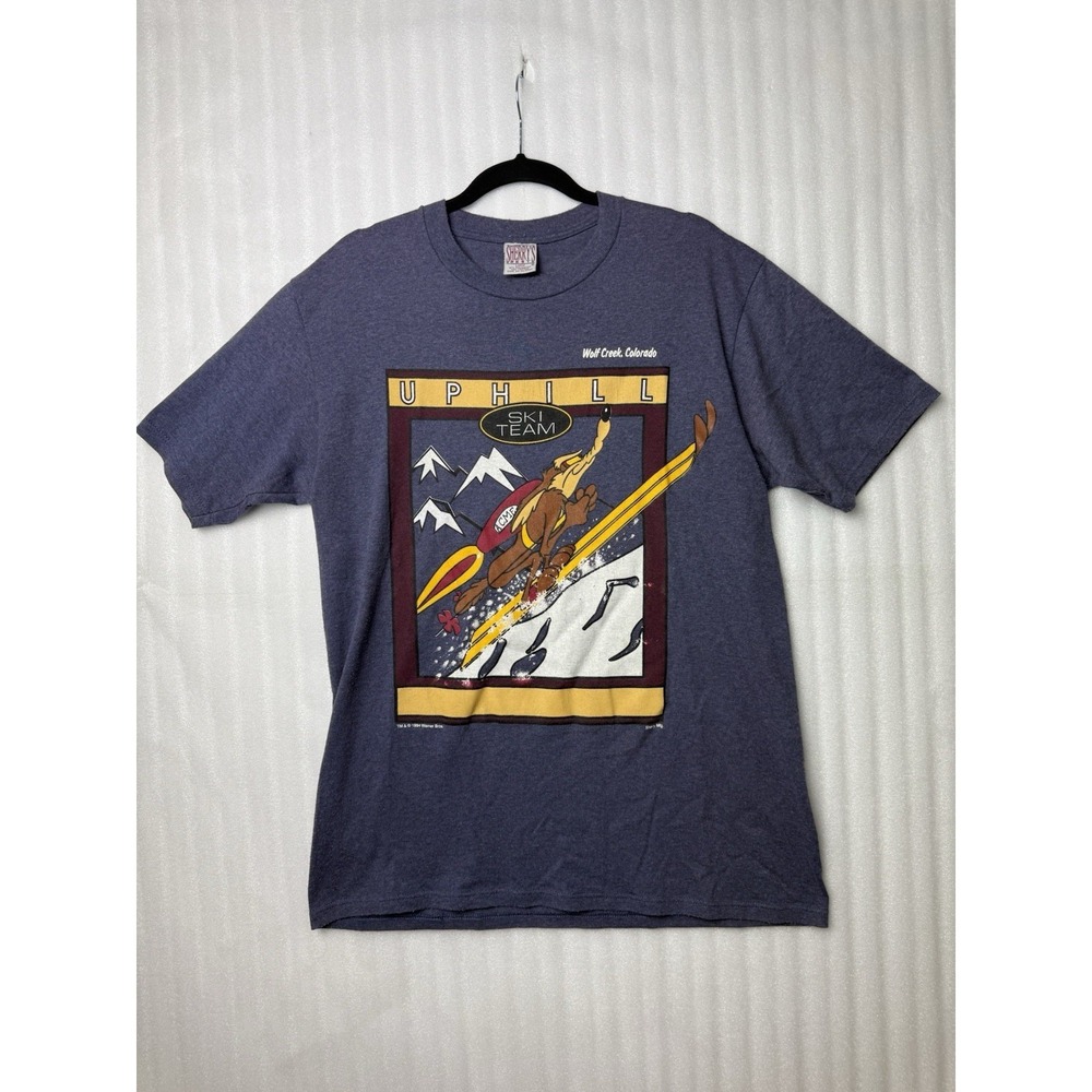 VTG 90's Colorado Wolf Creek T-Shirt Wile E. Coyote Looney Tunes Ski Team Sz. Lg